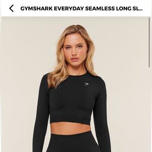Gymshark Long Sleeve Black Seamless Workout Crop Top